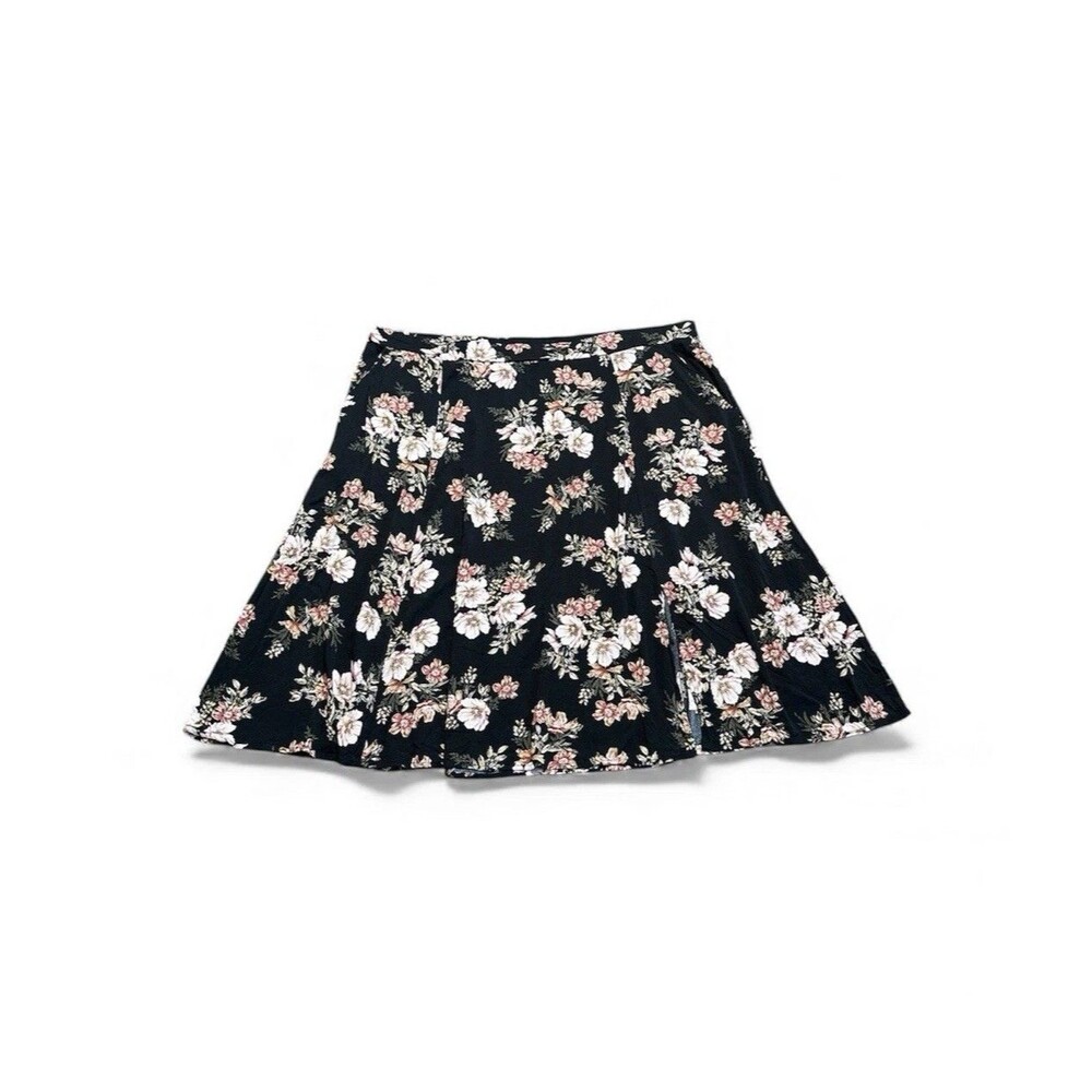 Torrid Floral Skirt Womens 3X Midi A Line Blossom Garden Challis Front Slit